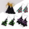 Colorful Sequin Acrylic Christmas Tree Drop Earring Set for Women Trendy Xmas Candy Bells Statement Earring Party Jewelry Gifts