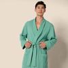 Amazon Essentials Men's Lightweight Waffle Fabric Bathrobe, Teal Blue, Sizes S-M