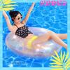 wemitas Adult Includes Repair and Set Float, 100cm, Large, Stylish, Sparkly, Transparent, Inflator, Tape, (Silver)