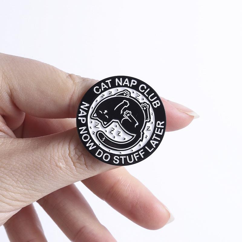 Stay Away From Me Funny Quote Enamel Pin Cat Nap Club Nap Now Do Stuff Later Cartoon Cat Brooch Lapel Badge Jewelry Gifts