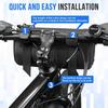 Bike Handlebar Bag Waterproof - Bicycle Handlebar Roll Bag with Large Reflective Area, Bike Front Pouch with Waterproof Zipper