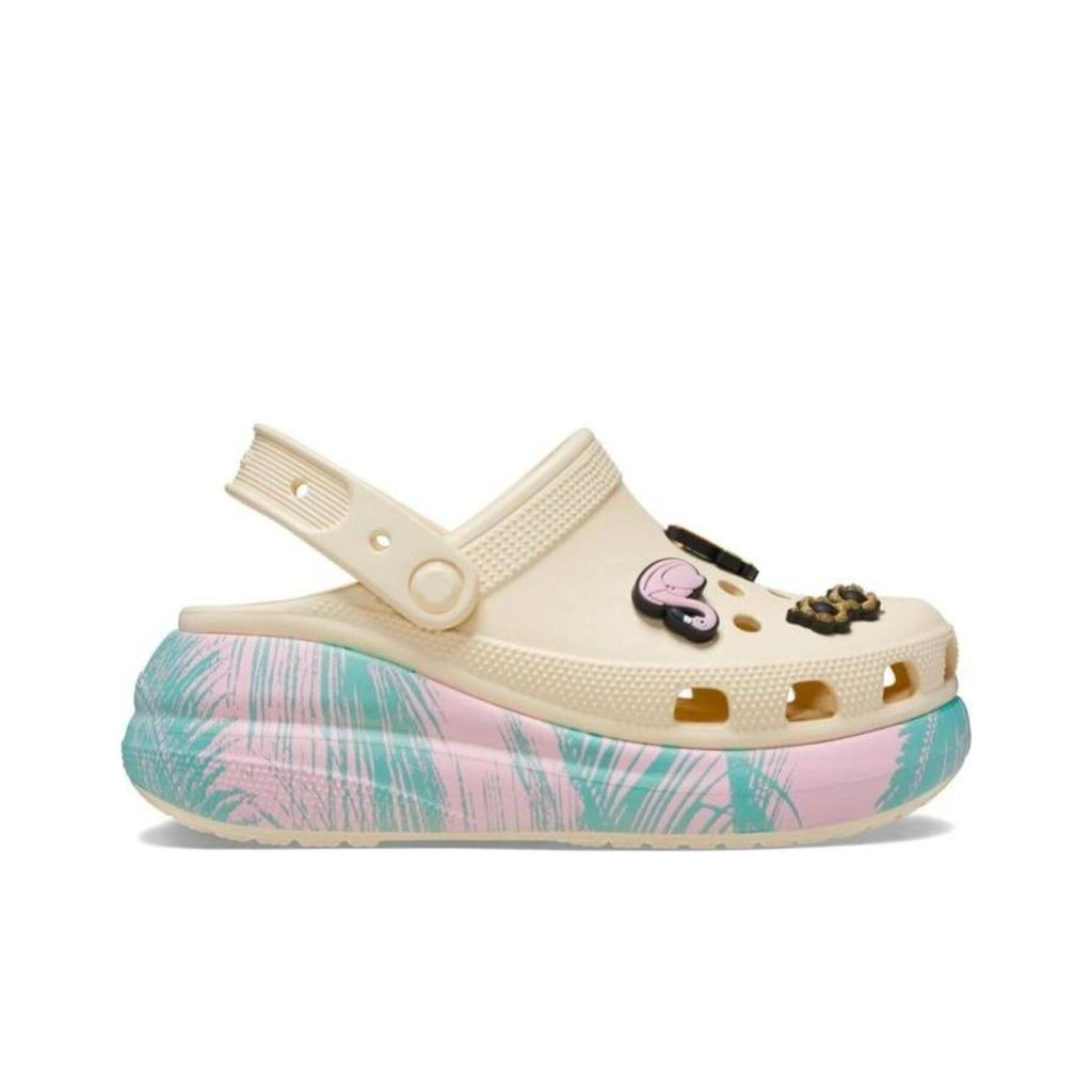Crocs Classic Crush Spring Break EVA Non-Slip Durable Comfortable Casual Breathable Clogs Unisex Clogs Light-Yellow 208405-1FR