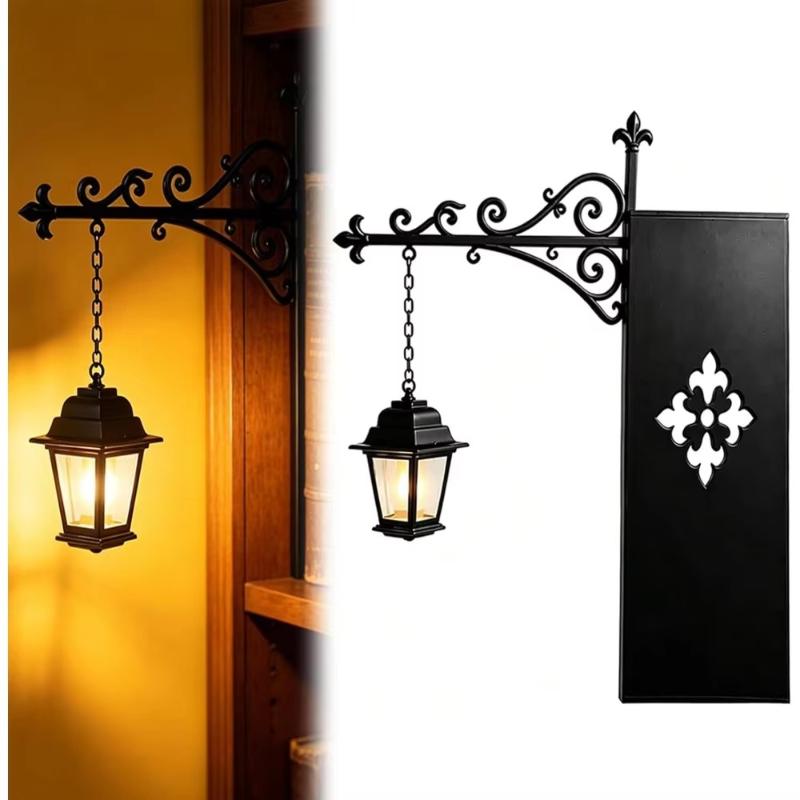 Ev Dekorasyonu İçin Sıcak LED Işıklı ve Metal Braketli Vintage Asılı Kitaplık Fener
