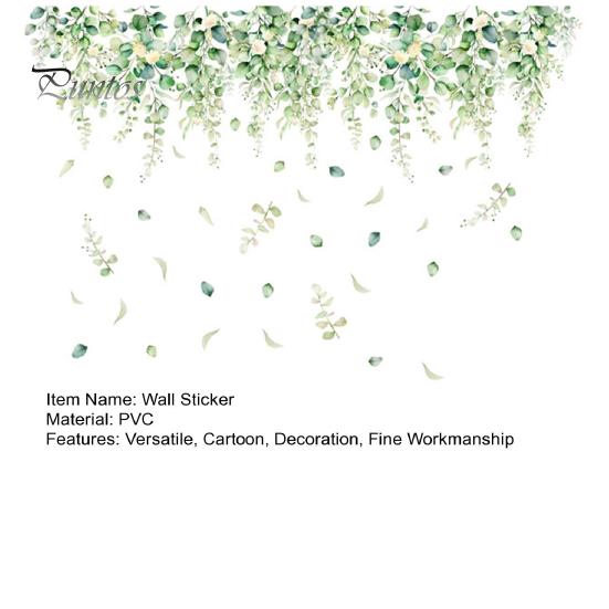 Wall Sticker Fine Workmanship Bright Color Green Plant Pattern Wall Decals for Home Living Room Decoration