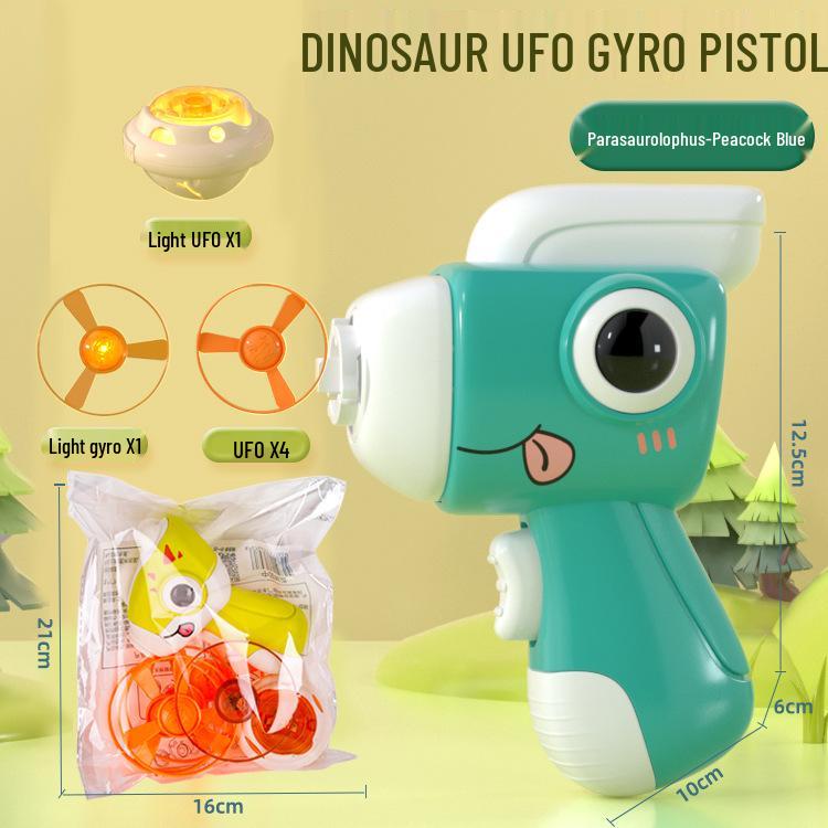 Douyin Dinosaur Saucer Gyro Gun - Bamboo Dragonfly Light-Up Toy for Parent-Child Fun Outdoors