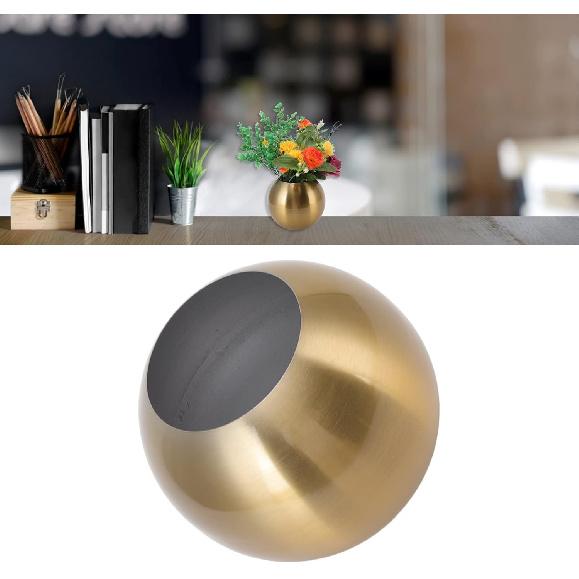 Round Vase Nordic Style Modern Stainless Steel Small Flower Vase Ornament Living Room Office Table Decoration for Home Decoration(Gold)