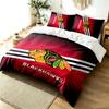 Chicago Blackhawks 3pc Duvet Cover Set Simple Modern Bedding Set Wrinkle Resistant Soft Fabric All Season Use a Perfect Gift