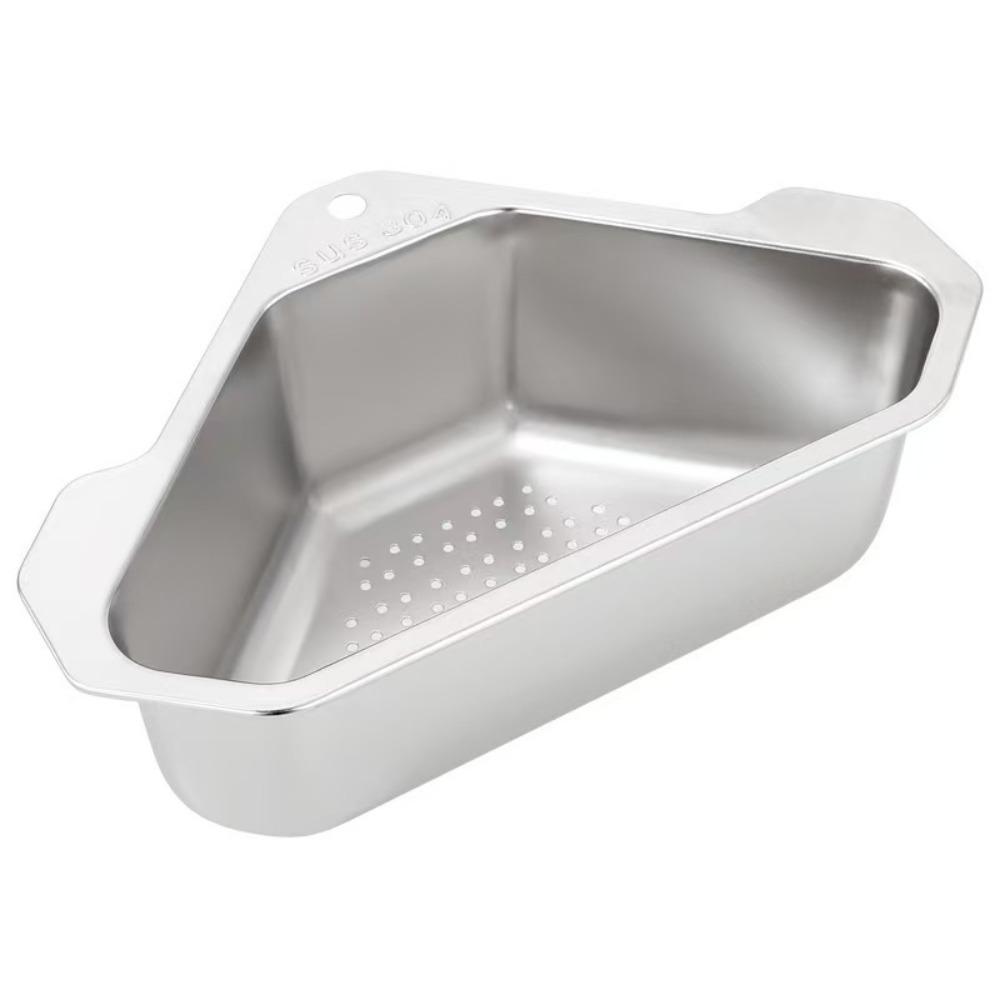 Sink Drainer Basket Stainless Steel Triangle Sink Strainer for Hanging Soap Drain Rack Faucet Corner Vegetable Washing Basket
