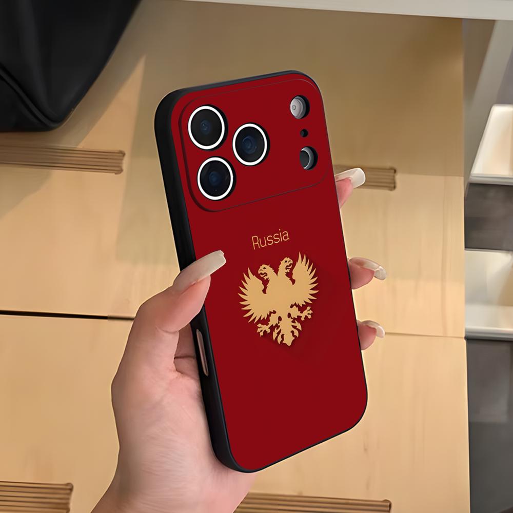 Russia Flag Phone Case For IPhone 17 Air 16 E Pro Max 15 14 13 Mini 12 Pro 11 Max Plus Black Soft Shell