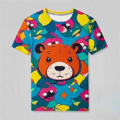 Cute Capybara Graphic Kids Clothes Boys Tshirt Short Sleeve Children Summer Clothes Funny Casual Girl Clothes Round Neck Tops