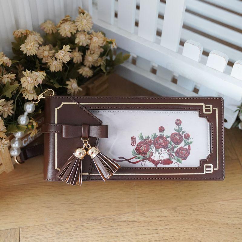 

Morning Glory Original Qi Window Shadow Bag Cross-body Shoulder Portable Cute Chinese Style Ancient Style Retro Pain Bag Brown (In Stock within 48 hours)