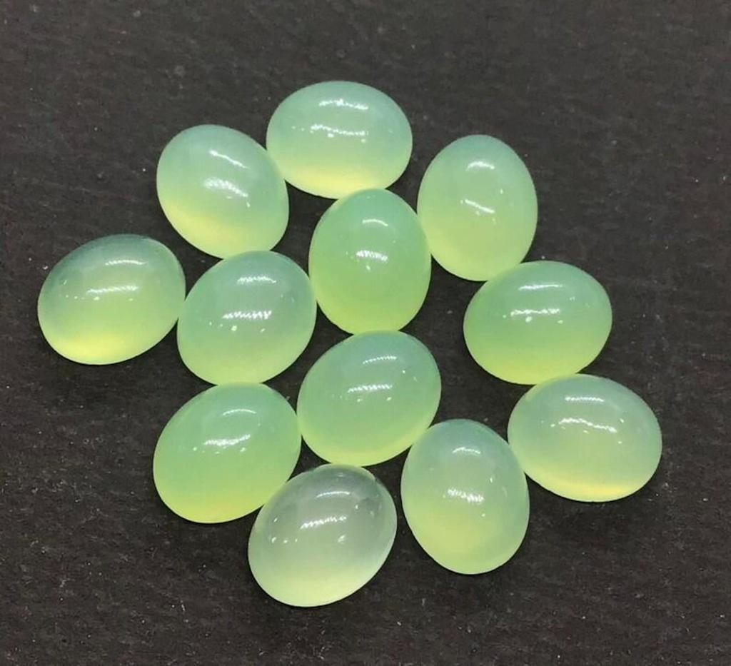 Natural Green Prehnite Oval Cabochon | Light Green Prehnite Loose Gemstone | Translucent Prehnite for Jewelry Making