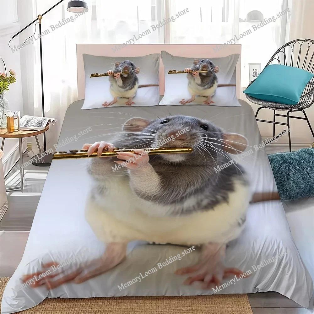 Lovely Rats Boys Duvet Cover Set Home Style Bedding Soft Laundry Cotton Bed Student Dormitory Gift Home Textileextile963