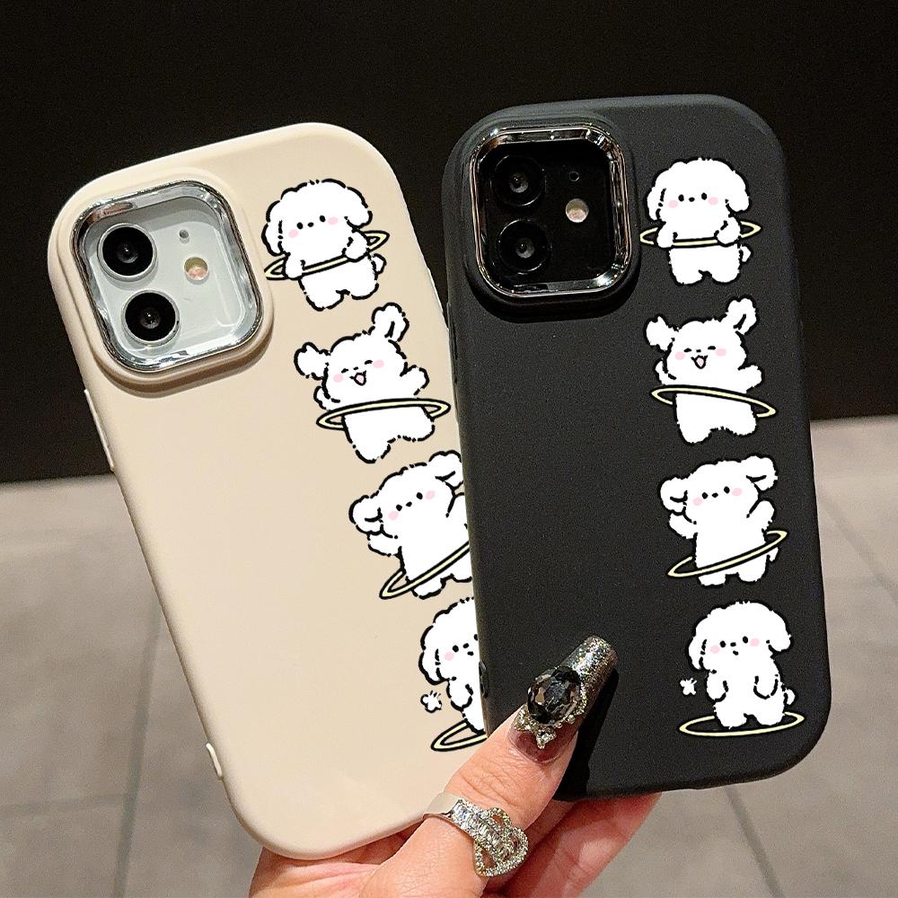 Solid Color Silver Edge Lens Soft Liquid Silicone Shockproof Phone Case for iPhone Samsung Huawei Honor Xiaomi Redmi OPPO Realme Vivo Infinix Tecno