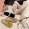 Premium sense rhinestone fluffy shoes women's winter wear 2025 new one-pedal cotton shoes winter velvet cotton slippers