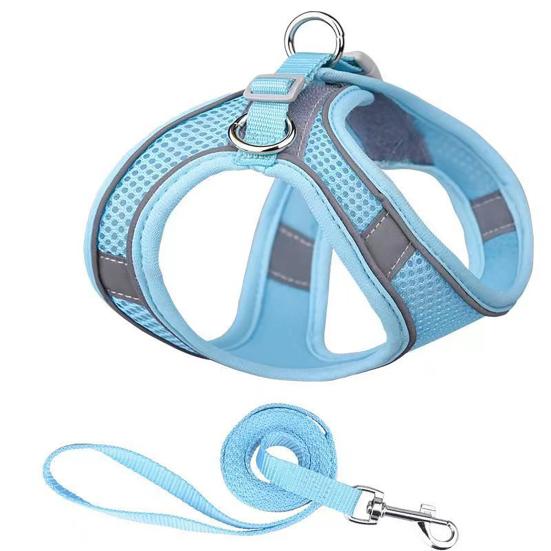 Guinzaglio per animali domestici con design riflettente notturno Rete jacquard traspirante Facile da indossare e togliere Attività all'aperto Guinzaglio per cani
