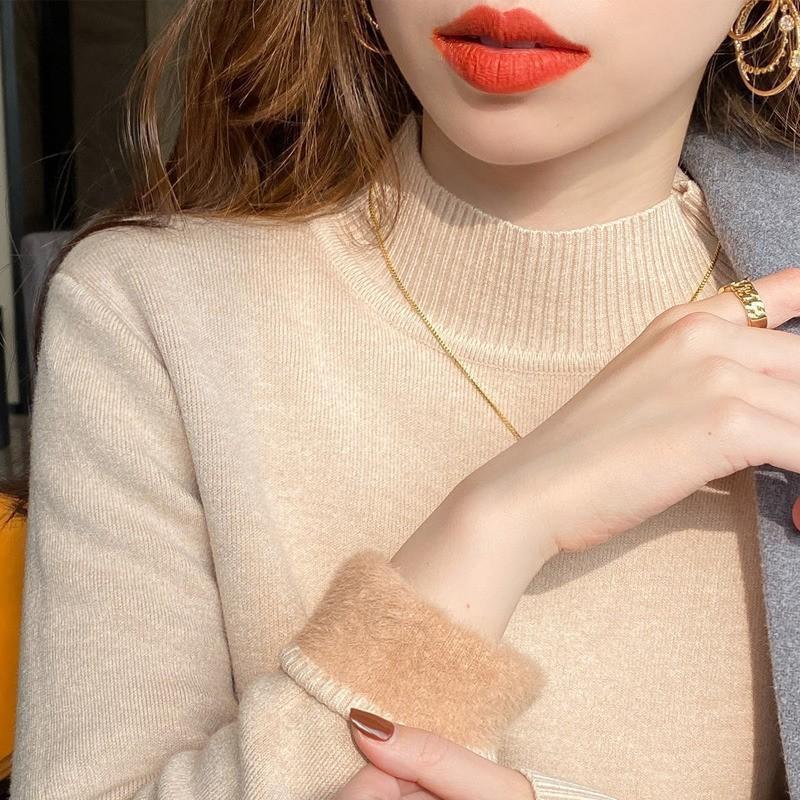 

Полуводолазка плюс пуховое пальто, новинка для женщин на осень и зиму, толстое теплое облегающее боди с вязкой XL