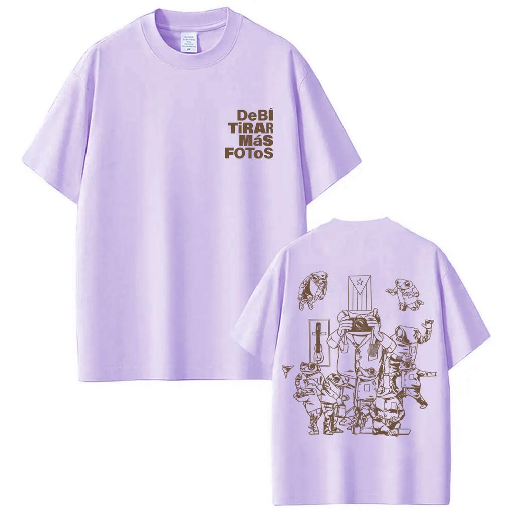 T-shirt célèbre rappeur Bad Bunny Debi Tirar Mas Fotos DTMF World Tour T-shirts tendance Unisex Hommes Vintage Hip Hop T-shirts en coton