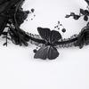 Dark Bride Cosplay Accessory Rose Black Butterfly Veil Headband Hair Hoop