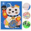 5D FullDrill Round Diamond Painting Kit Lucky Cat for Bedroom Home Decor. Mosaic Craft Wall Art