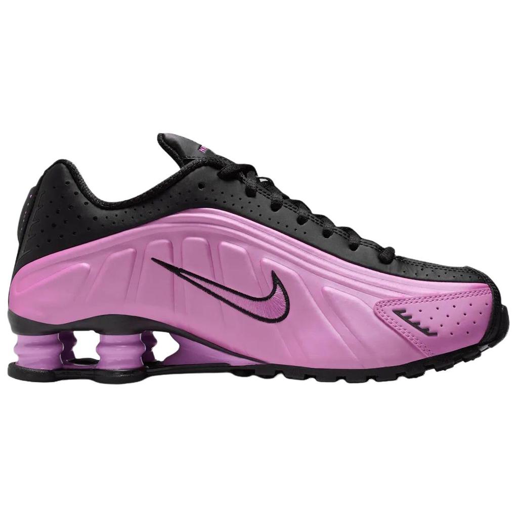 Nike Shox R4 Comfortable Breathable Rebound Running Shoes Women Sneaker Black Purple AR3565-014