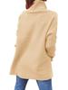 2024 Damen Hochhals Oversized Mittellanger Fledermausärmel Pullover mit Schlitzsaum und Taillengürtel