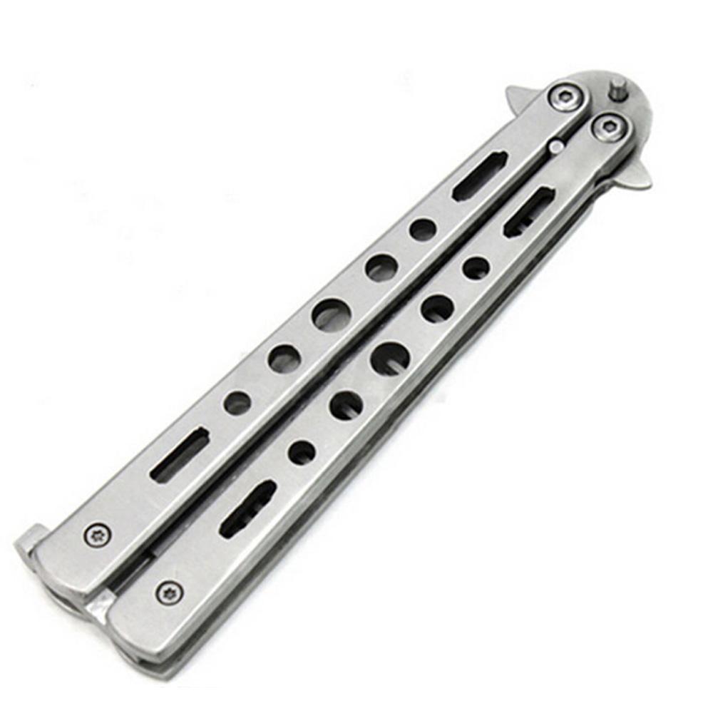 Foldable Comb Stainless Steel Practice Training Butterfly Knife Comb Beard Moustache Brushe Salon Hairdressing Hair Styling Tool