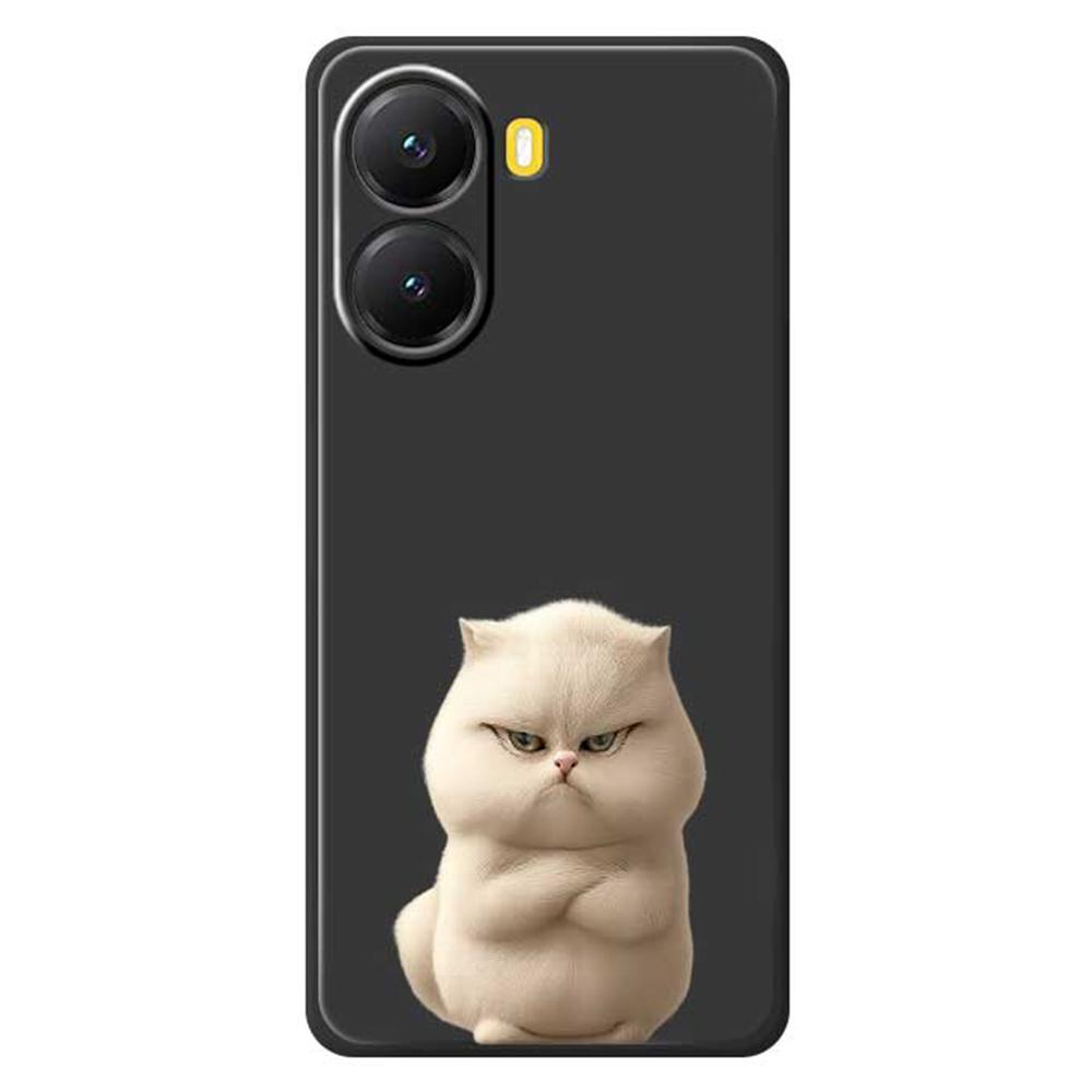For Xiaomi Redmi Turbo 4 5G/Poco X7 Pro 5G Case Angry Cat Pattern Printing Straight Edge TPU Phone Back Cover