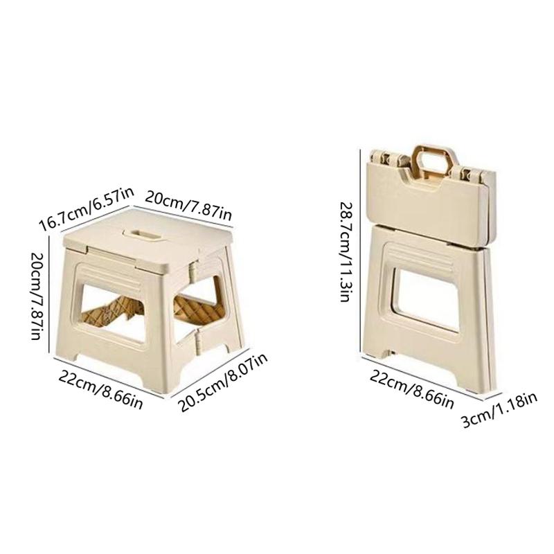 Lightweight Folding Step Stool Multi Purpose Handheld Thickened Footstool Non-Slip Plastic Small Benches Kitchen