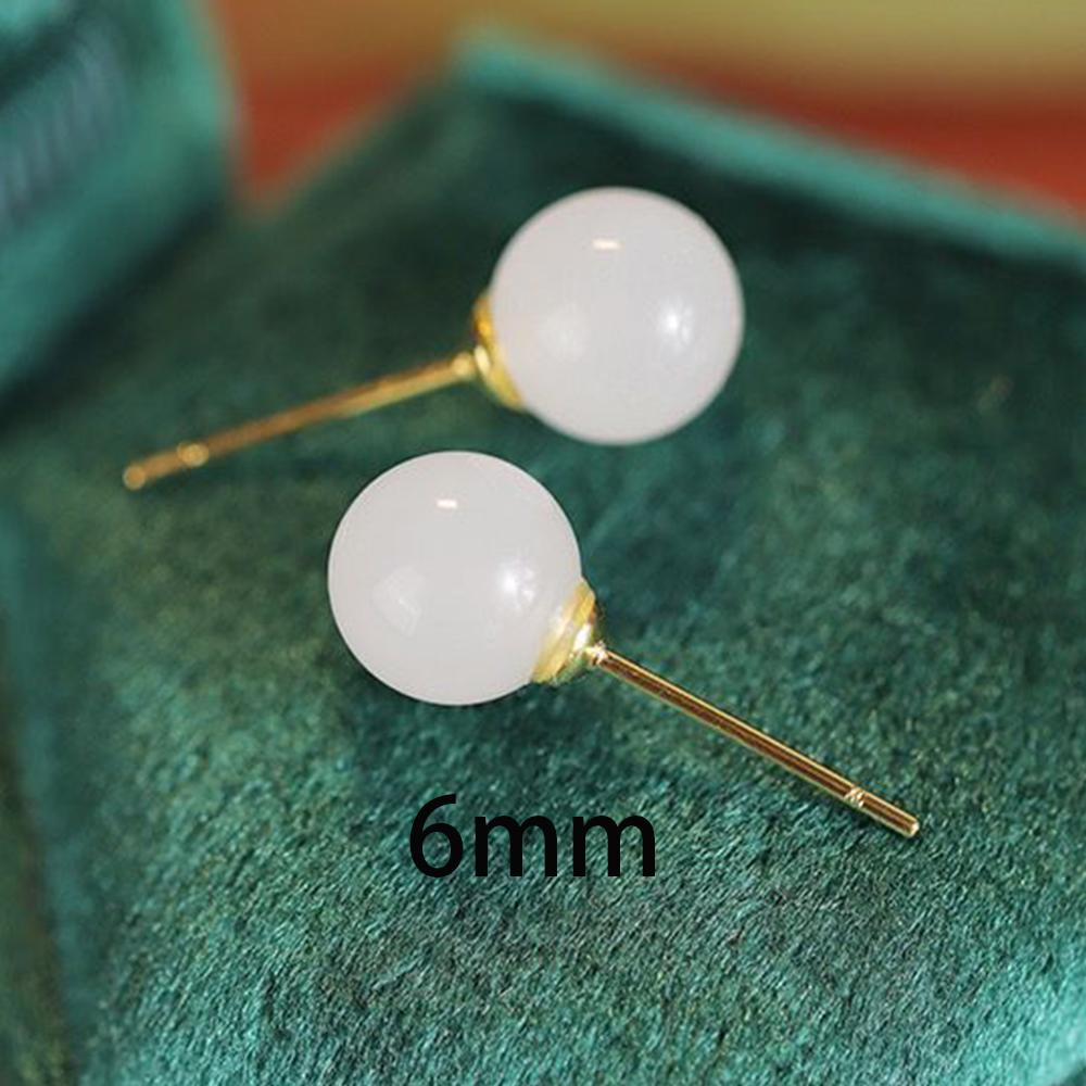 

PANJBJ 925 Sterling Silver Hotan Jade Geometry Studs Earrings For Women Classical Retro Ethnic Banquet Gift Jewelry Dropshipping