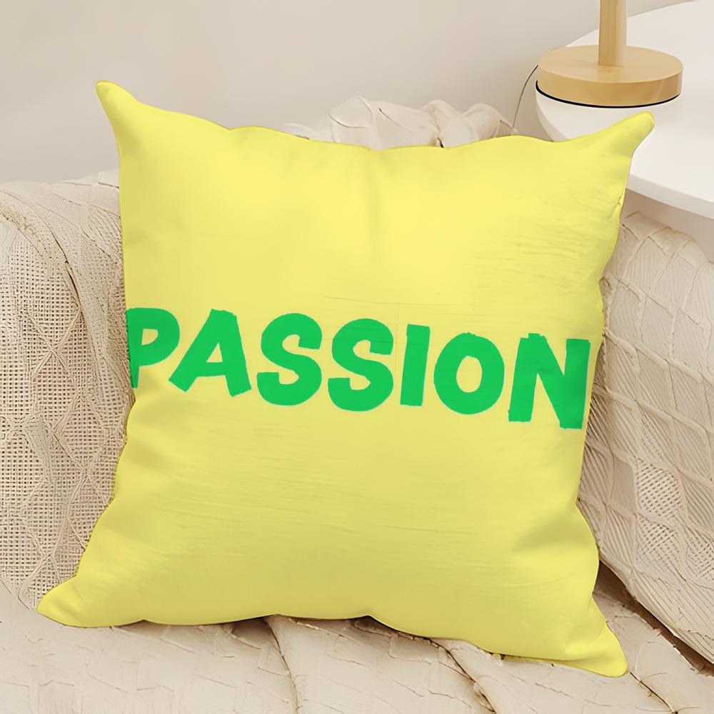 Motivational Slogan PPassion Pillow Case Natural Linen DoubleSided Printing Sofa Home Decor Cushion Cover