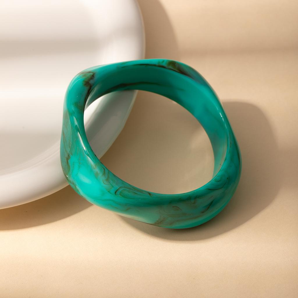 Retro Special-Shaped Wide Square Acrylic Multi-Color Bracelet Multi-Color Exaggerated Design Sense Niche Jewelry