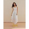 INMAN French V-Neck Embroidered A-Line Dress