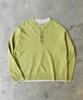 SLOWACID Layered Henley Neck Knit [Pair Green]