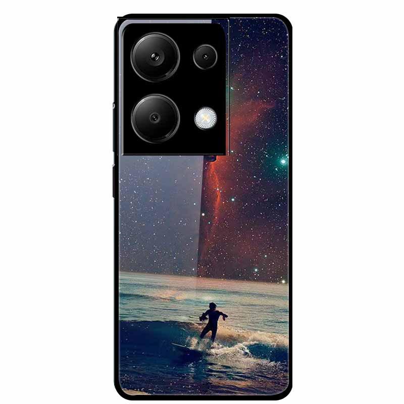 Redmi NOTE 13 PRO 4G Case with Tempered Glass & Aesthetic Color Painting