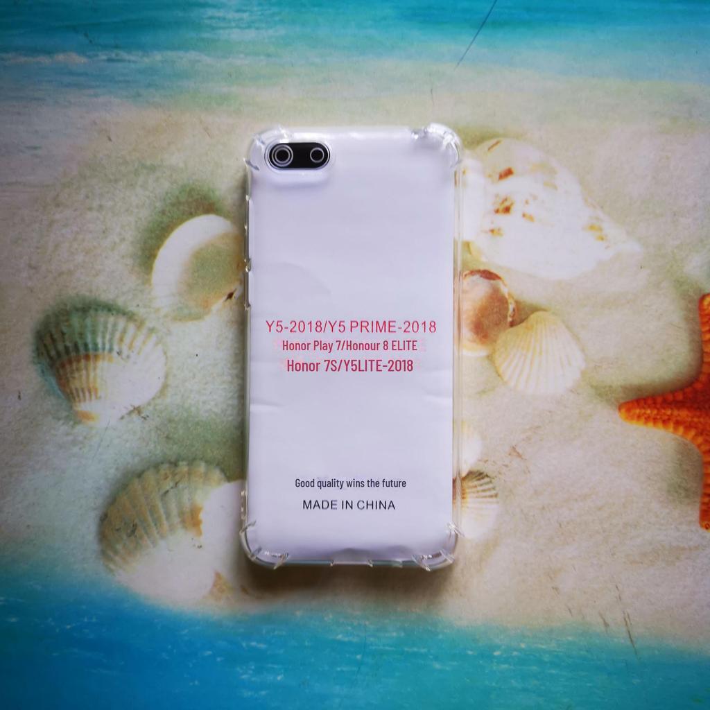 Y5 2018 Průhledné TPU pouzdro na telefon odolné proti pádu se šňůrkou