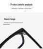 Men's Classic Thick TR Square Glasses Frame with Anti-Blue Light and Prescription Lenses Compatibility