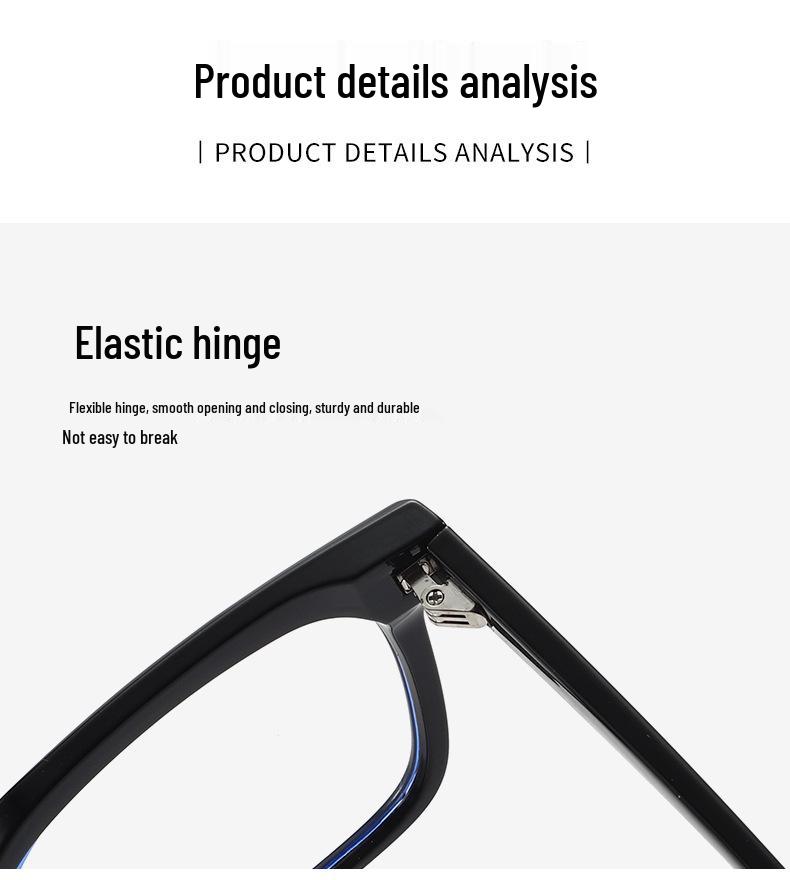 Men's Classic Thick TR Square Glasses Frame with Anti-Blue Light and Prescription Lenses Compatibility