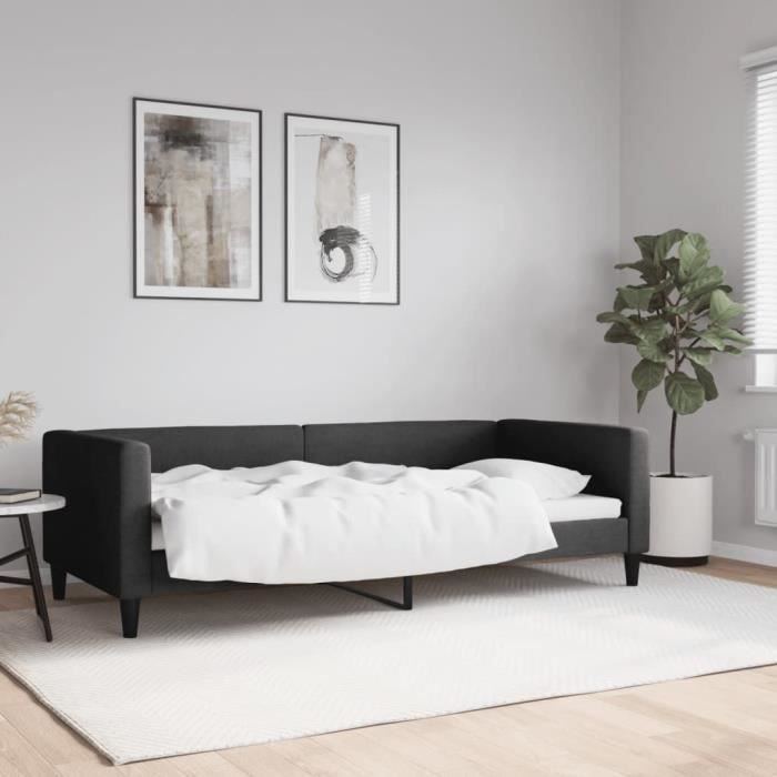 VidaXL Day Bed Black 90x200 Cm Fabric 353985