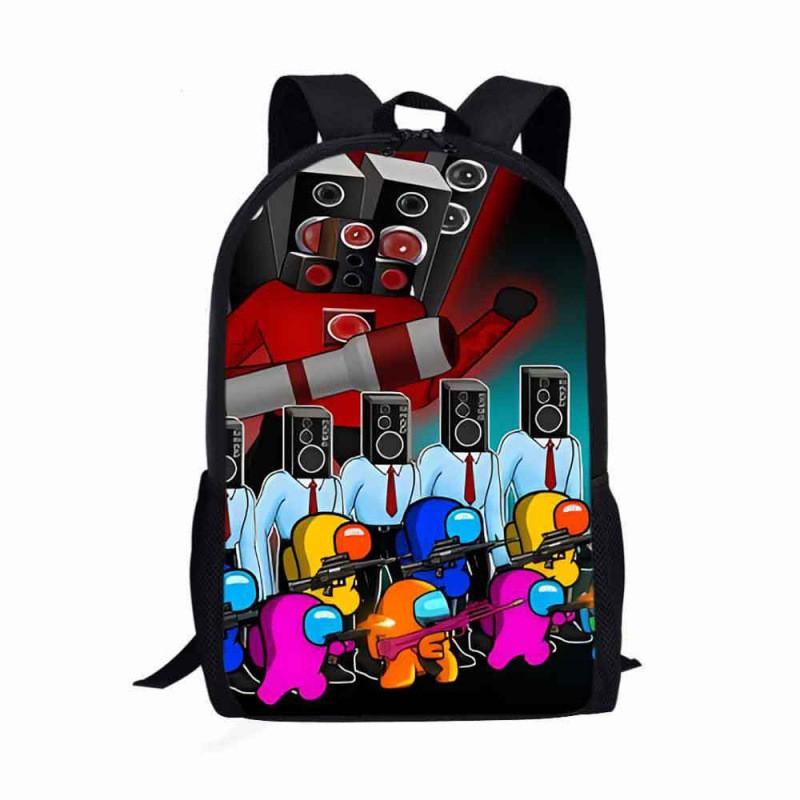 Lightweight Kids School Backpack Boys Girls Anti-Strain Ergonomic Design Cartoon Print Oxford Fabric Bag Elementary