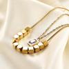 European & American 3D Rhinestone Square Clavicle Necklace Set - Versatile Fashion Jewelry for Women