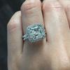 European and American Fashion Jewelry, Engagement Proposal Princess Square Diamond Ring Women, Copper Plated White K Zircon Ring
