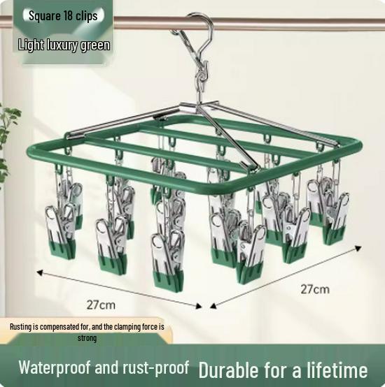 Aluminum Alloy Multi-Clip Drying Rack for Socks and Underwear