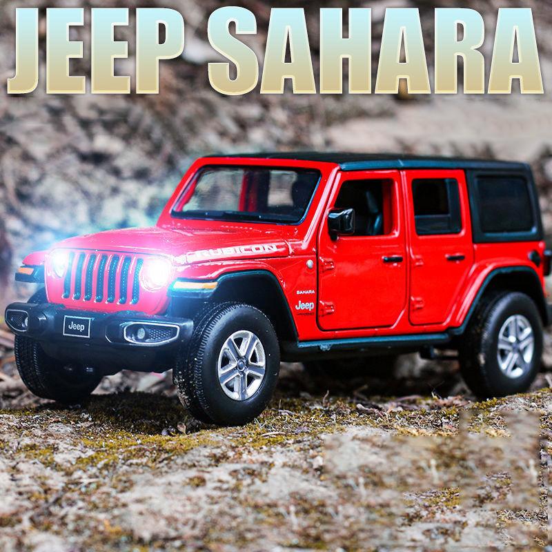 New 1:32 JEEPS Sahara Wrangler Simulation Toy Vehicles Model Sound and light Shock Absorbers Alloy Children Toys Collection Gift ALS1