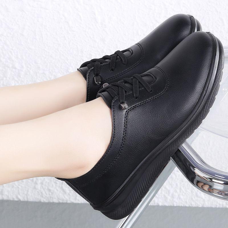 

Женские износостойкие туфли из мягкой кожи с удобной резинкой, однотонные, с плоским дном, универсальные, для работы и отдыха 41