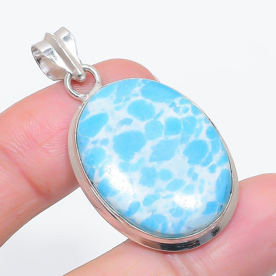 

Натуральный Ларимар Драгоценный камень Ручная работа 925 Стерлинговое серебро Ювелирная подвеска 1,81 F8O98