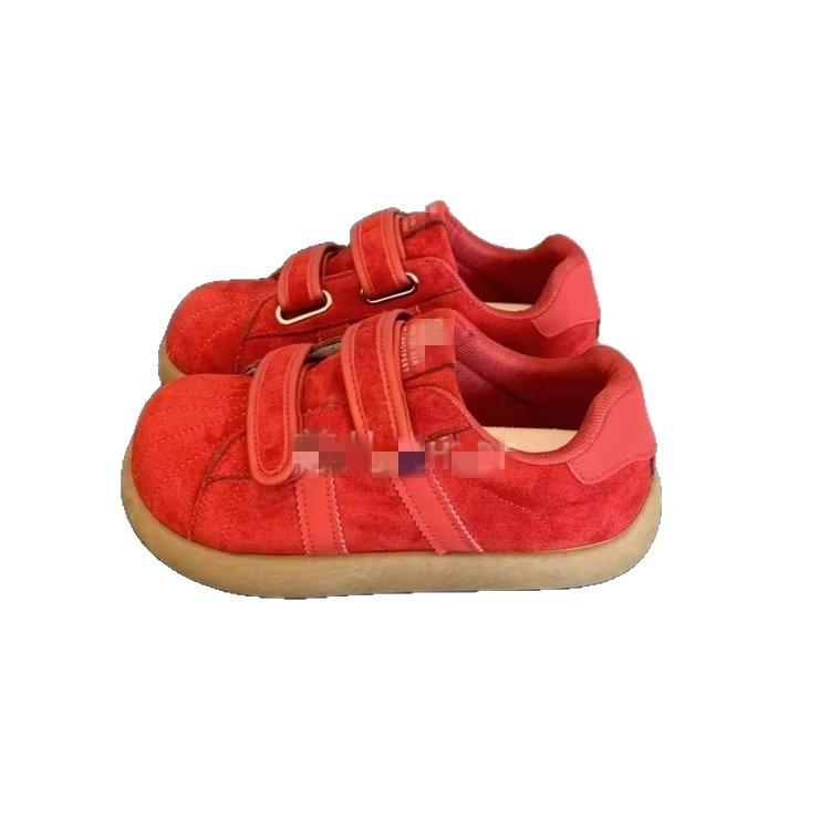 Spring Pink Velcro Board Shoes New Chic Niche Puff Bread Shoes Moral Training Student Xiaobai