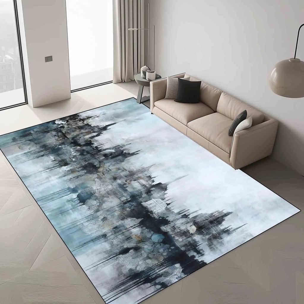 Lätt lyxmattor för vardagsrumsdekoration Sovrum Halkfri matta Nordisk Stor yta Golvmattor Lounge Tvättbar Fluffig matta