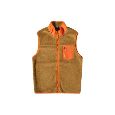 Polo Jednobarevná bez rukávů vesta na zip Pánské vesty Žlutá 710891051-001