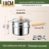Olla de Cocina de Doble Capa de Acero Inoxidable 304 para Comida de Bebé, Cocción al Vapor, Sopa y Fideos - Sin Recubrimiento, Olla Pequeña Engrosada para Leche.